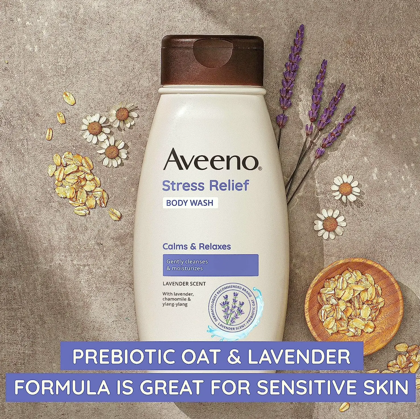 Soothing Aveeno Stress Relaxation Body Cleanser, 18 fl. oz