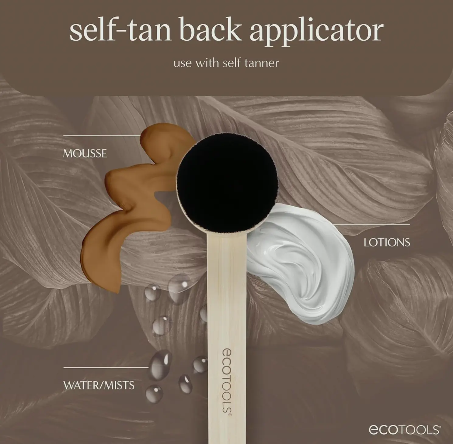 Eco-Friendly Tan Back Brush With Sunless Tanning
