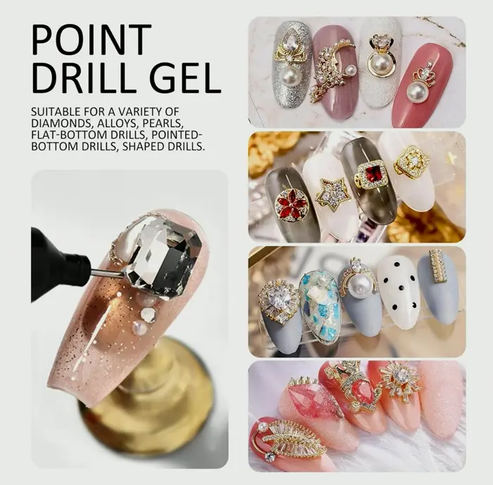 Ownest 2 Pcs Nail Glue Stick Resin Polishing Agent, Glue Decoration Crystal Diamond Jewelry, Light Required - 10ml