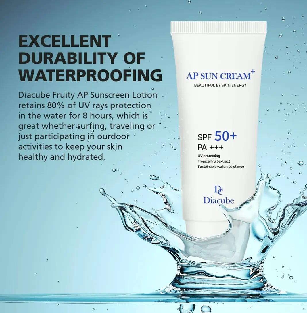 DIACUBE Fruit-Infused Waterproof Sunblock 2.03 Fl Oz 50+ SPF