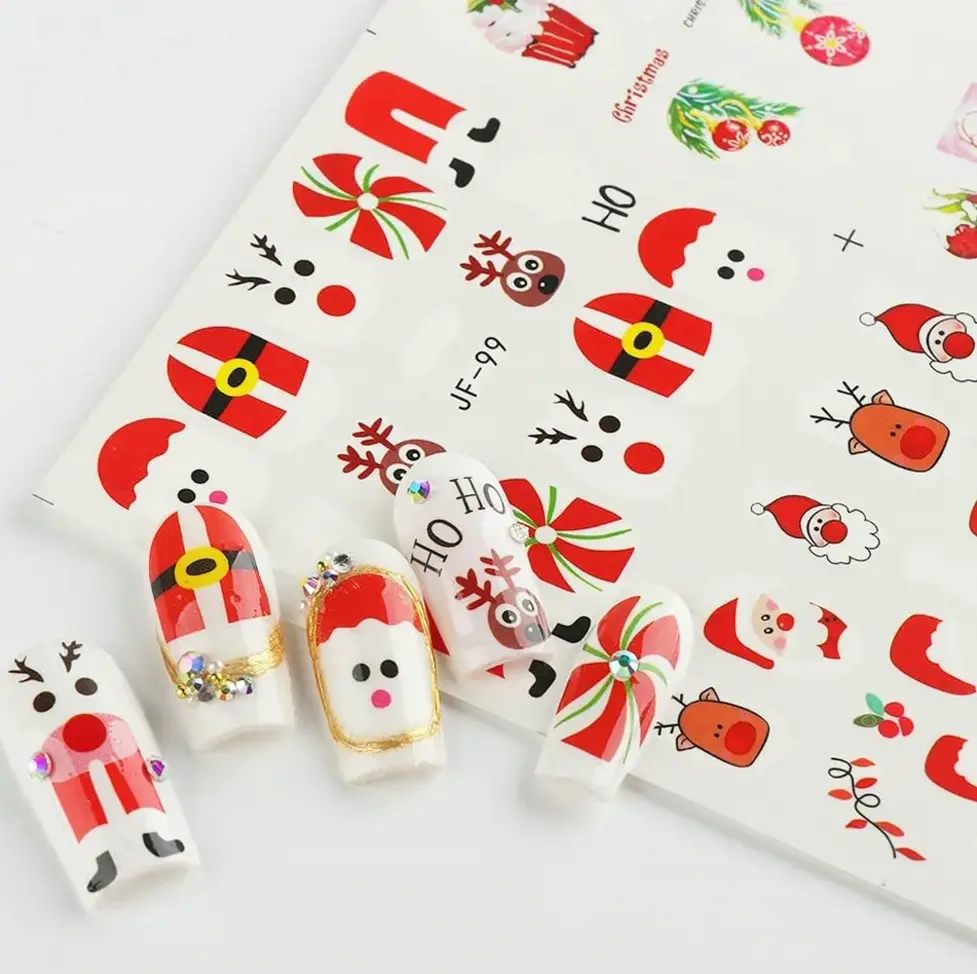 Dozen Pcs Christmas Nail Art Stickers Decals