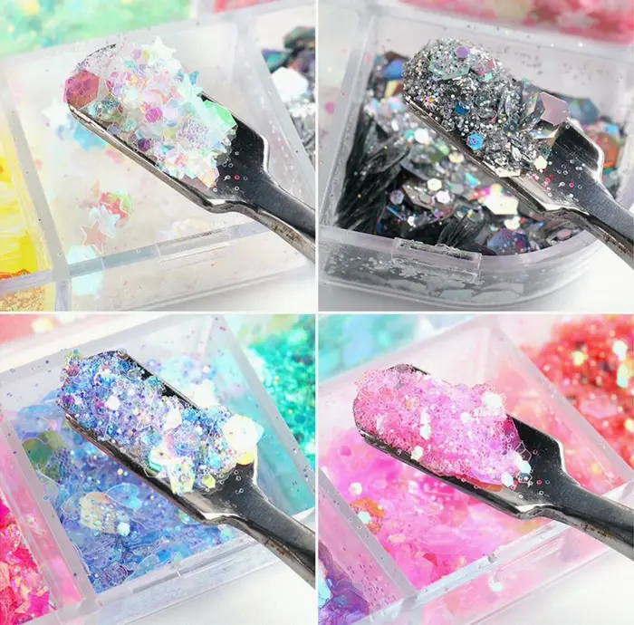 12-Color Iridescent Nail Sequins Flakes Kit