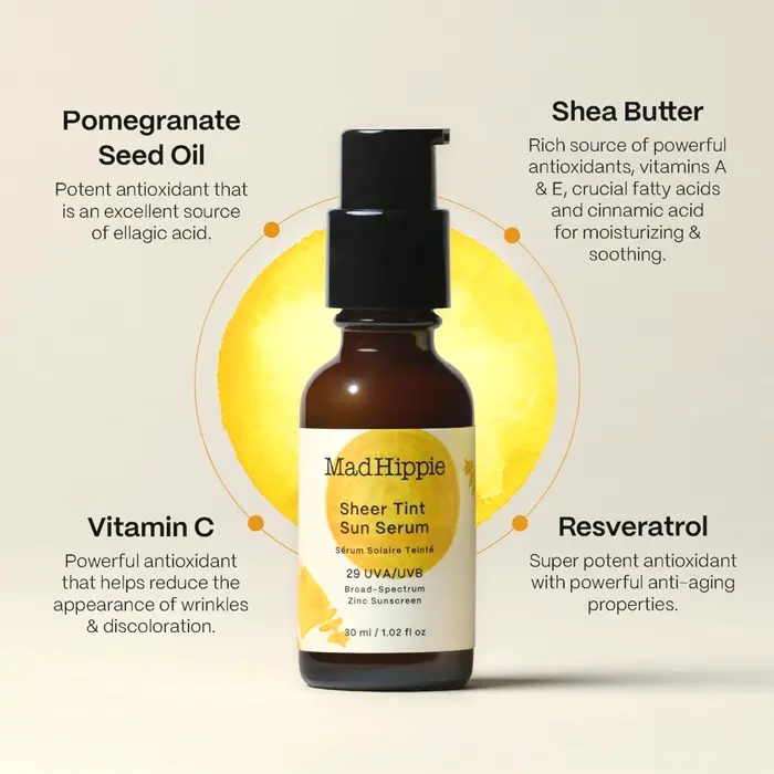 Happy Hippie Tinted Sun Serum Sun Protection 1.02 Oz