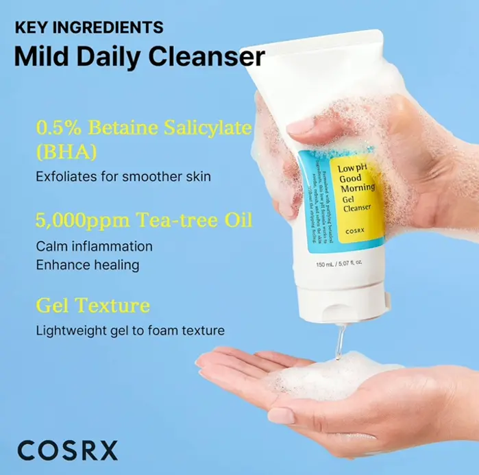 COSRX's Low pH Morning Gel Cleanser with Tea-Tree Oil 150ml