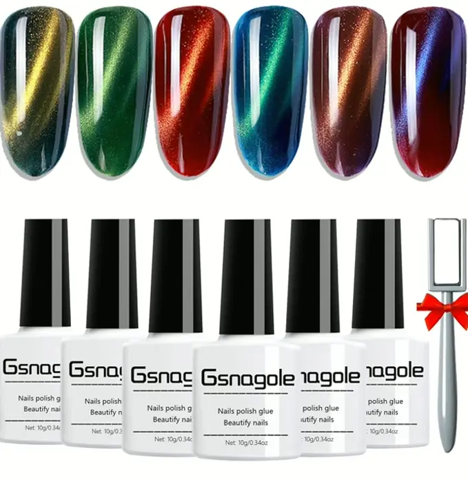 Feline Eye Shiny Nail Kit, UV LED Soak Off Polish