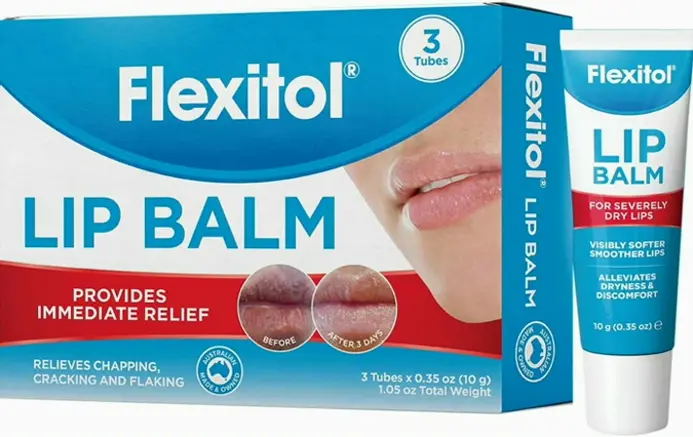 Flexitol's Lip Moisturizer, 0.35 oz Tube, Cream, 3 Count