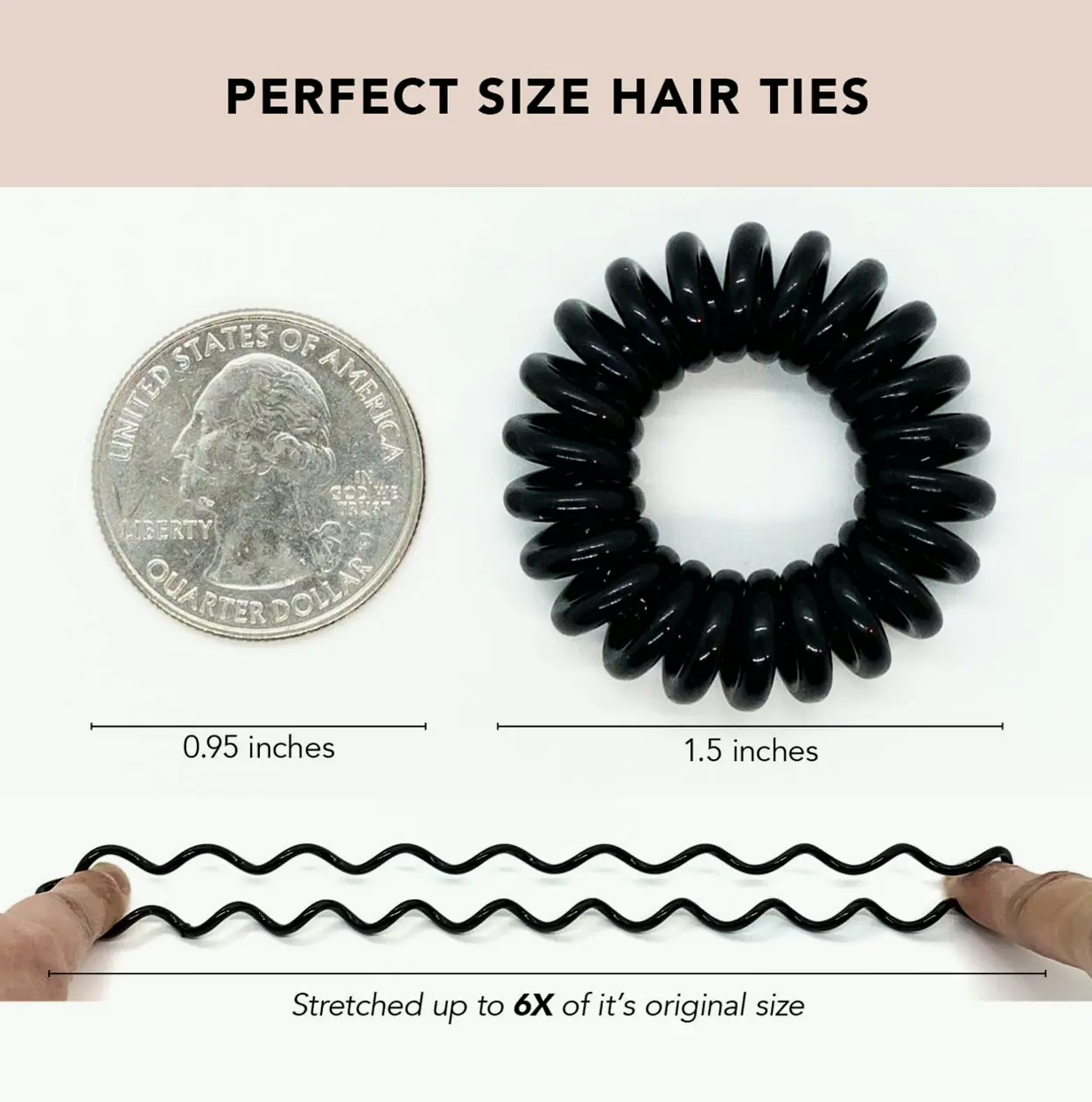 Spiral Coil Ties for Ladies - No Damage Hair Bands, Set of 8 (Brunette)