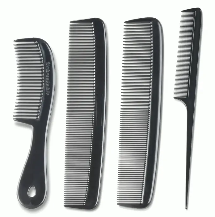 Mars 4-Piece Professional Comb Set - USA Made Styling Combs
