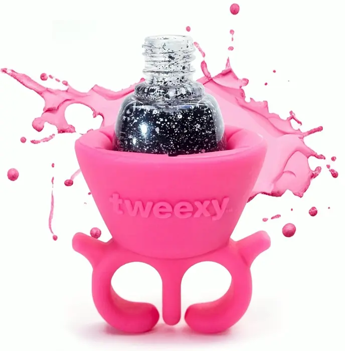 Portable Nail Polish Stand Ring - Ideal Gift for Girls - Pink