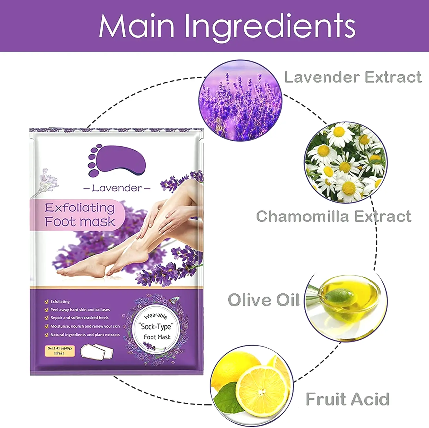 Foot Exfoliating Mask Pack - Smooths Dry Skin
