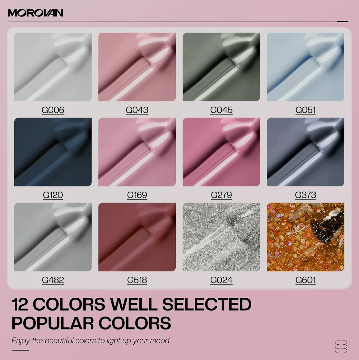 Morovan Gel Polish Kit: 12 Colors with U V/LED and Accessories