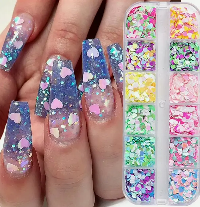 Shiny Love Manicure Sparkle Flakes, 3D Pattern
