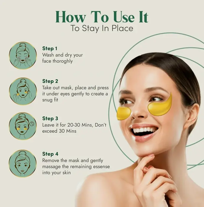 Gold Eye Patches for Dark Circles and Puffy Eyes (24 Pairs)