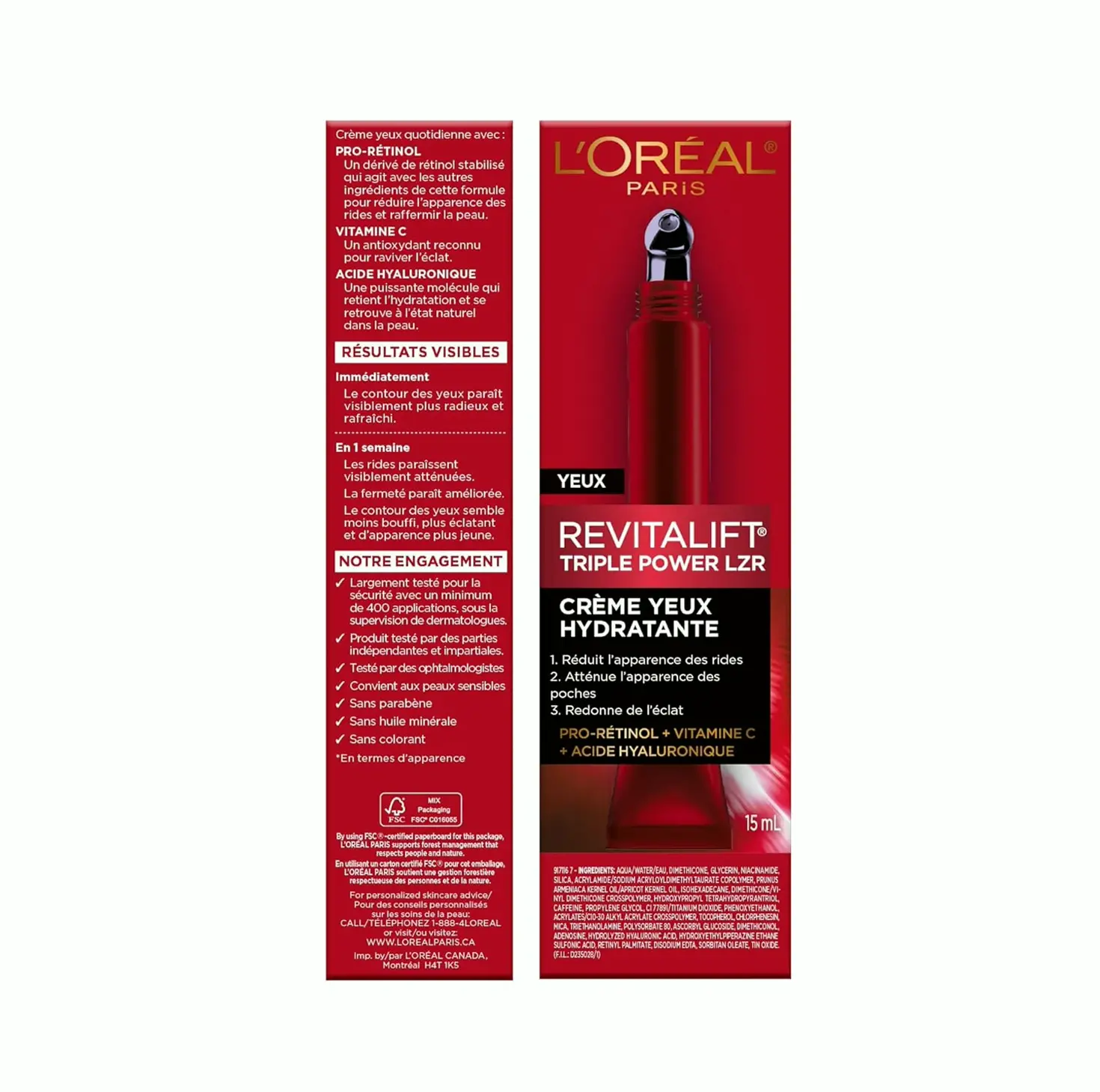 LOreal Parisian Revitalift Tri Power Anti-Age Eye Cream, 0.5 oz
