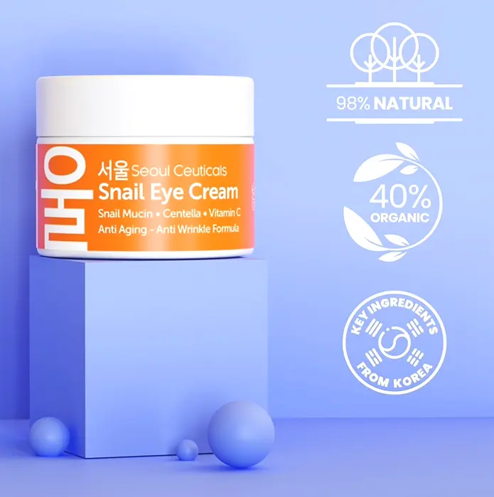 SeoulCeuticals Snail Mucin Under Eye Cream - 97% Snail Mucin Formula 0.5oz