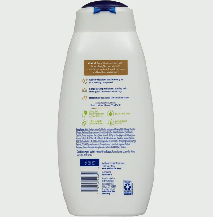 Nivea Chocolaty & Shea Creamy Body Cleanser, 20 Fl Oz